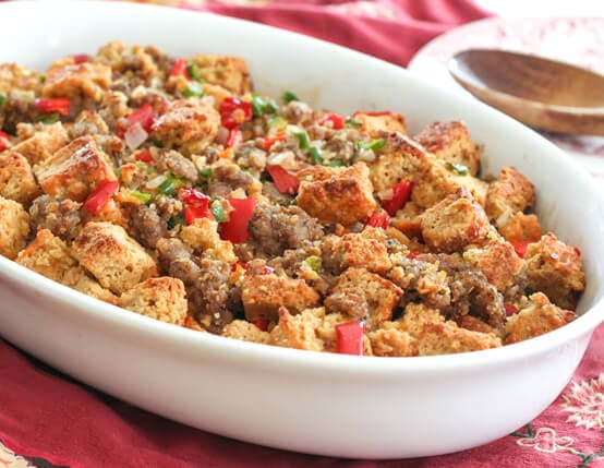 Keto Cheddar Beer Bread and Sausage Stuffing