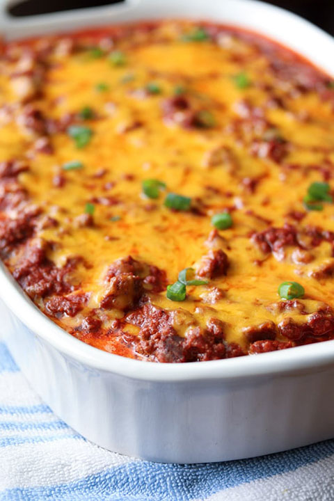 Keto Beef and Sour Cream Cottage Cheese Bake