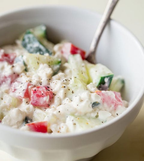 Keto Cucumber Cottage Cheese Salad