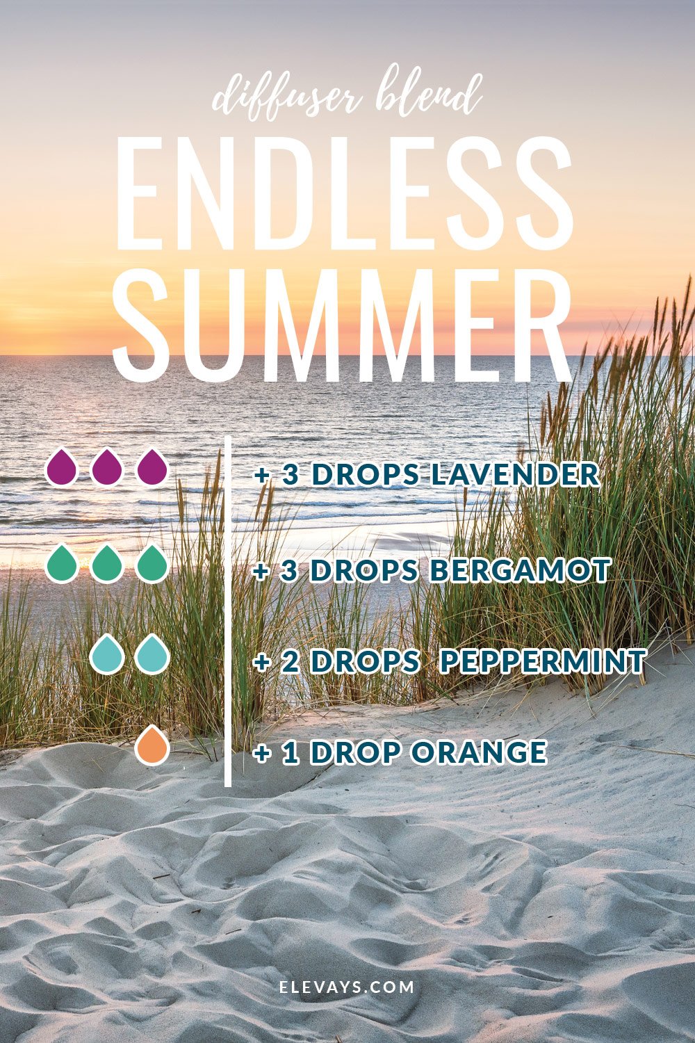 Essential Oil Diffuser Blend Recipe DIY - Endless Summer for Stress Relief