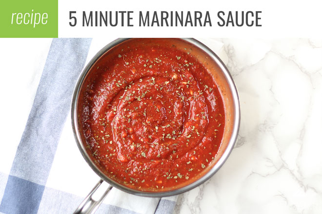 Is it Italian night at your house? This 5 Minute Marinara Sauce will be your go-to when you’re in a dinner jam. With fresh and simple ingredients, you are doing a true Italian sauce justice! #healthyrecipes #marinara #familyrecipes