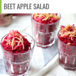 This paleo friendly Beet Apple Salad is bursting with sweet and earthy flavors, vitamin C and folate making it killer for blood and liver detoxification. #easymeals #liverdetox #beets #paleomeal