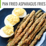 This pan fried asparagus will satisfy you just like that fried okra from the barbeque place without the tummy ache. Make these asparagus fries for a yummy snack or as a delicious side.