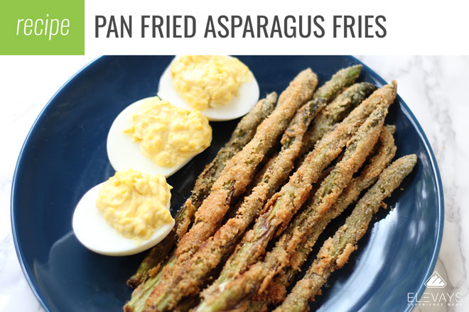 This pan fried asparagus will satisfy you just like that fried okra from the barbeque place without the tummy ache. Make these asparagus fries for a yummy snack or as a delicious side.