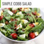 Cobb Salad is the potluck of salads. The best part is that you’re getting protein, healthy fats, and tons of vitamins and nutrients from enjoying something so simple. #easymeal #salad