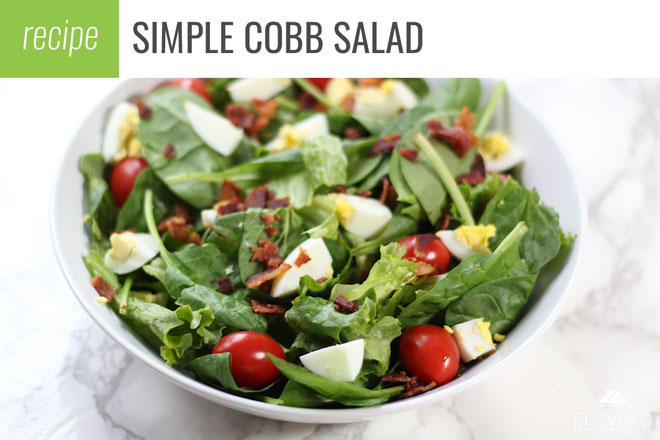 Cobb Salad is the potluck of salads. The best part is that you’re getting protein, healthy fats, and tons of vitamins and nutrients from enjoying something so simple. #easymeal #salad